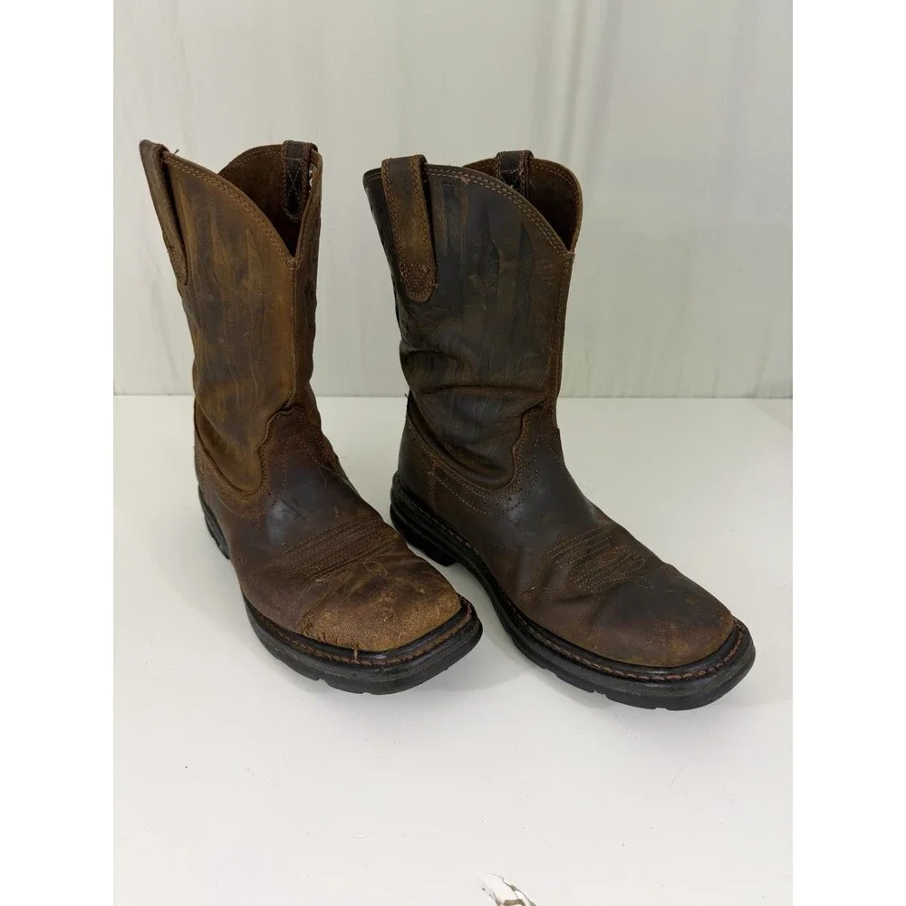 Ariat Sierra Shock Shield Patriot Brown Mens Sz 10D American Flag Work Boots